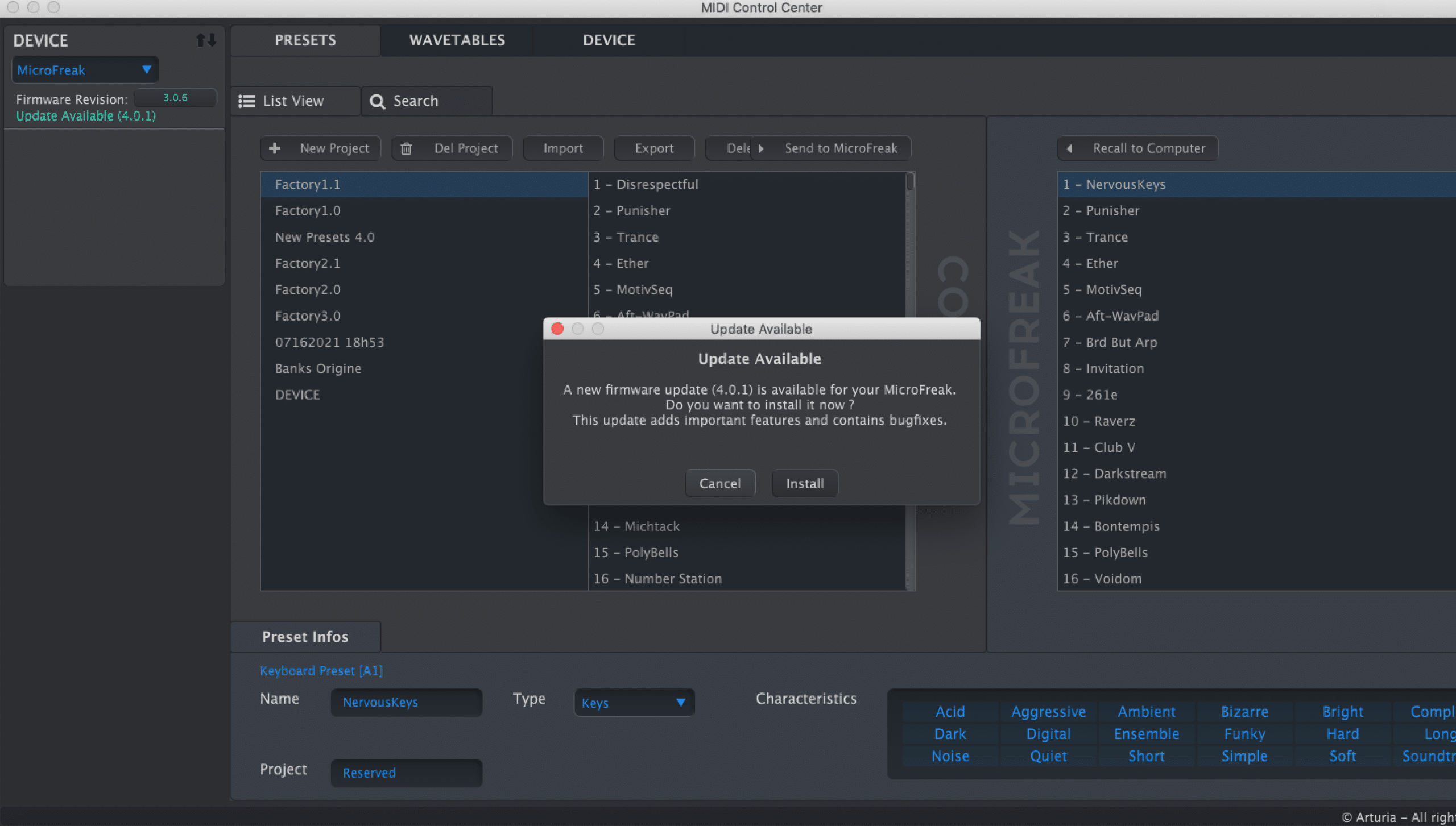 Midi Control Center Arturia
