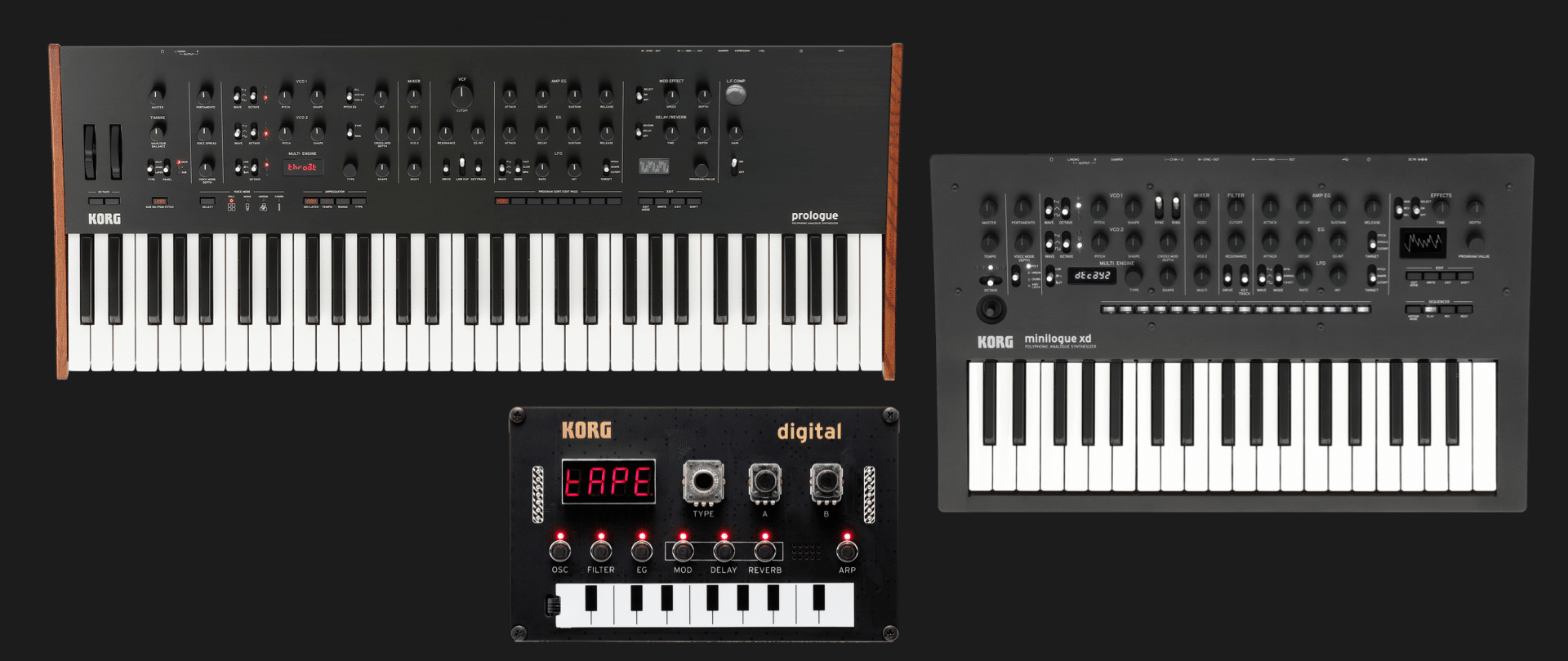 Les synth&eacute;tiseurs Korg NTS-1, Prologue et Minilogue
