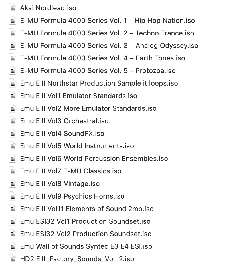 Exemples d'ISOS cr&eacute;&eacute;s &agrave; partir de CD originaux