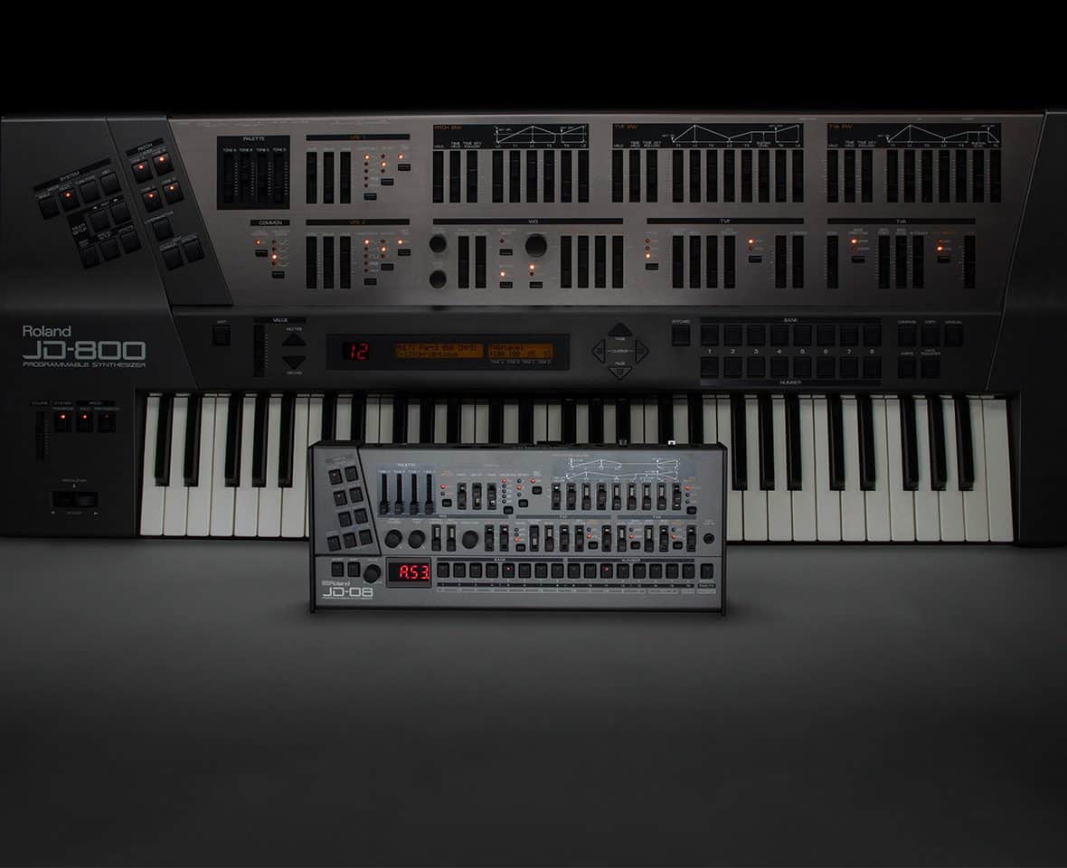 Synth&eacute;tiseur  Roland JD-800 et le nouveau JD-08