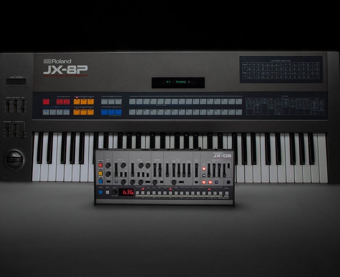 Synth&eacute;tiseur  Roland JX-8P et le nouveau JX-08