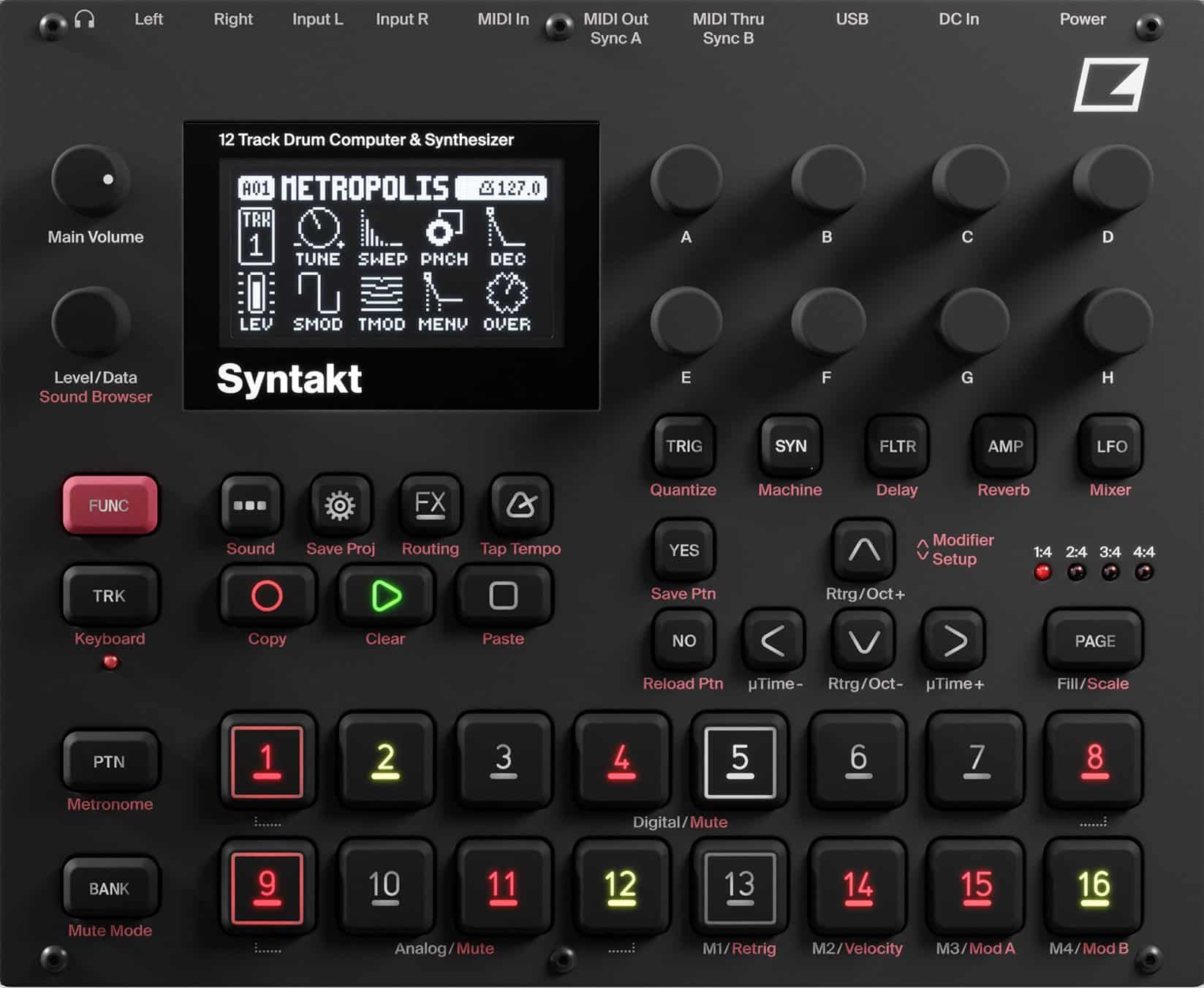 Nouveautés synthés du mois d'avril 2 Façade de l'Elektron Syntakt