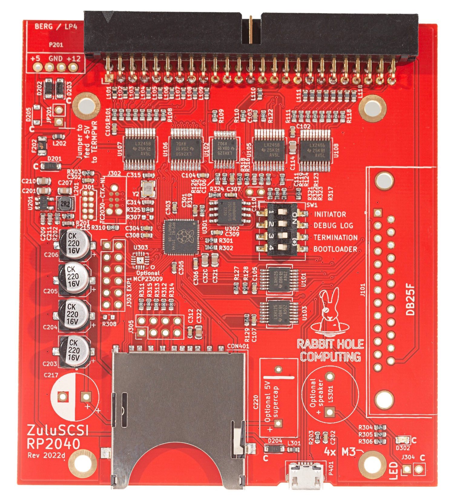 Carte Zulu avec switch pour activer la Terminaison SCSI