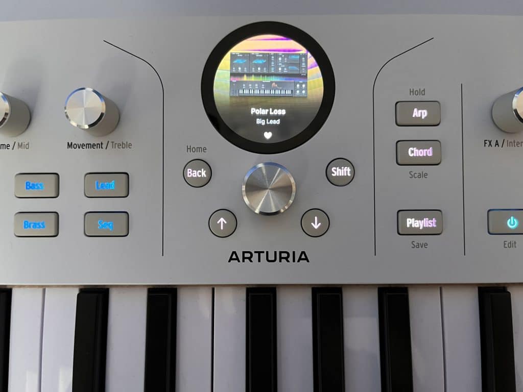 ecran de l'arturia astrolab 37