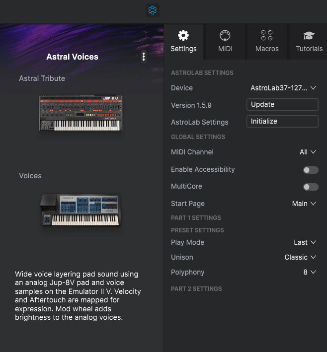 update Arturia Astrolab 37